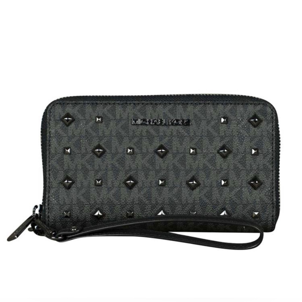NWT Michael Kors Large Jet Set Travel Multifunction Phone Case in black